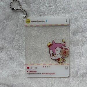 Cute Cartoon Keychain with Pink Neopet Bruce Instagram Account